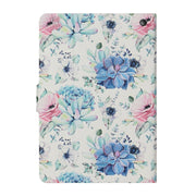 For Amazon Kindle Fire Max 11 Colored Drawing Flower Smart Leather Tablet Case(Blue Folower)