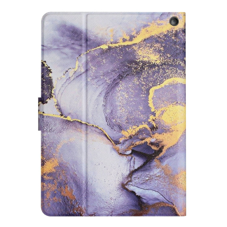 For Amazon Kindle Fire Max 11 Colored Drawing Marble Smart Leather Tablet Case(Purple Marble)