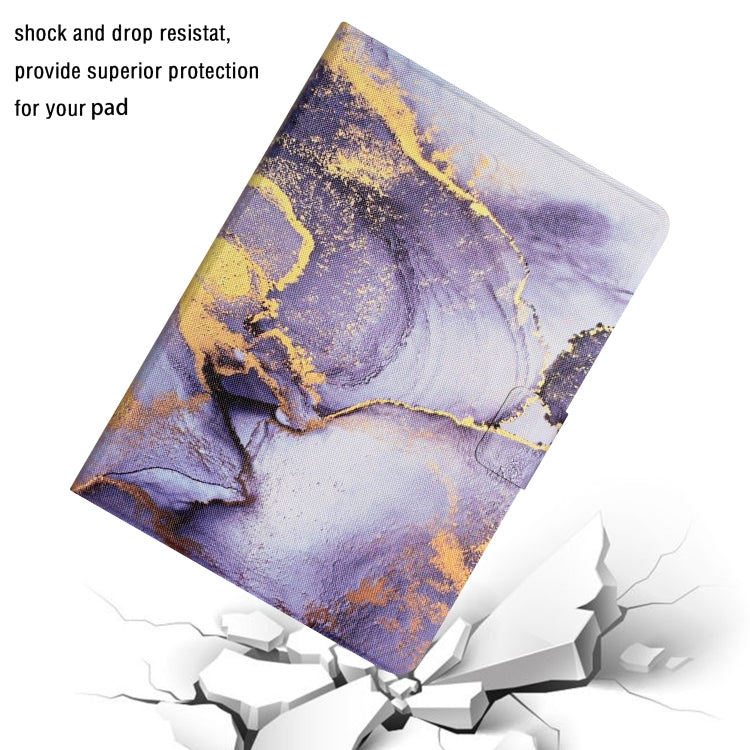 For Amazon Kindle Fire Max 11 Colored Drawing Marble Smart Leather Tablet Case(Purple Marble)