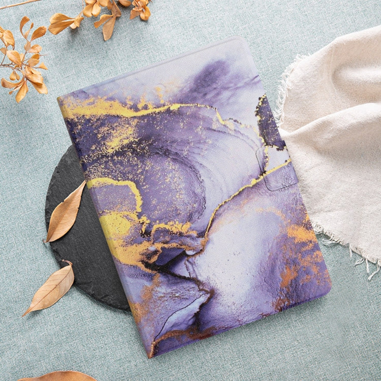 For Amazon Kindle Fire Max 11 Colored Drawing Marble Smart Leather Tablet Case(Purple Marble)