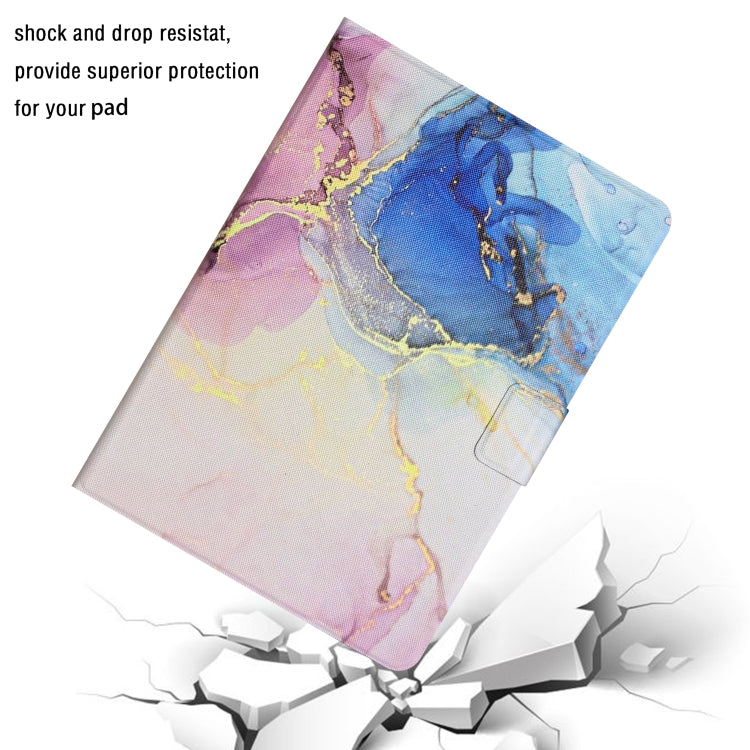 For Amazon Kindle Fire Max 11 Colored Drawing Marble Smart Leather Tablet Case(Pink Blue)