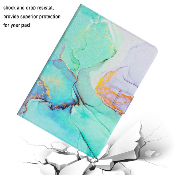 For Amazon Kindle Fire Max 11 Colored Drawing Marble Smart Leather Tablet Case(Green Marble)