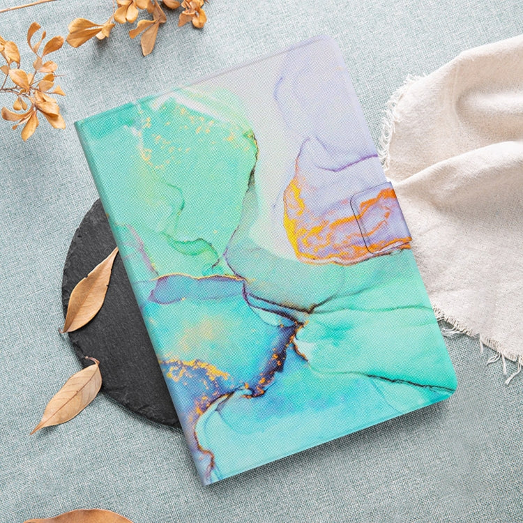 For Amazon Kindle Fire Max 11 Colored Drawing Marble Smart Leather Tablet Case(Green Marble)