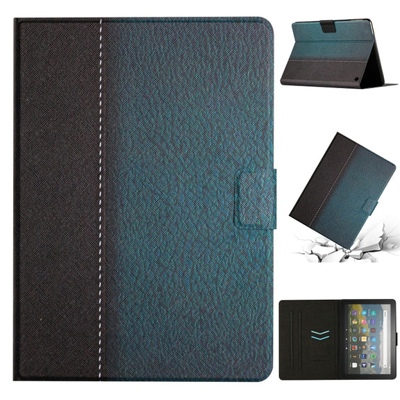 For Amazon Kindle Fire Max 11 Solid Color Stitching Smart Leather Tablet Case(Green)