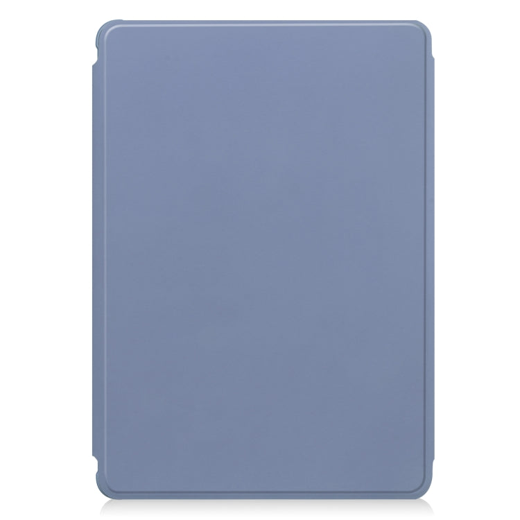 For Samsung Galaxy Tab S9+ 360 Rotation Transparent Smart Leather Case with Keyboard(Lavender)