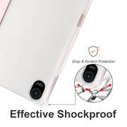 For Honor Pad 8 3-folding Transparent TPU Smart Leather Tablet Case(Ice Pink)