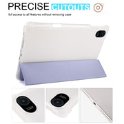 For Honor Pad 8 3-folding Transparent TPU Smart Leather Tablet Case(Purple)