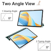 For Honor Pad V8 Pro 3-folding Transparent TPU Smart Leather Tablet Case(Green)