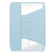 For Samsung Galaxy Tab S9 360 Rotation Transparent Smart Leather Case(Sky Blue)