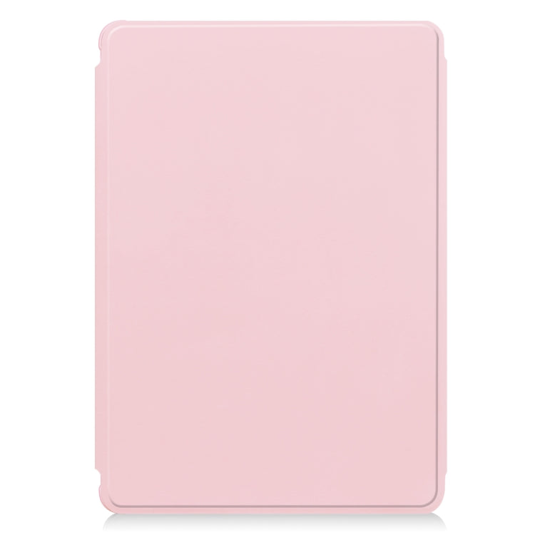 For Samsung Galaxy Tab S9 360 Rotation Transparent Smart Leather Case(Pink)