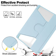 For Samsung Galaxy Tab S9+ 360 Rotation Transparent Smart Leather Case(Sky Blue)