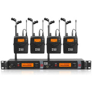 XTUGA RW2080 UHF Wireless Stage Singer In-Ear Monitor System 4 BodyPacks(AU Plug)