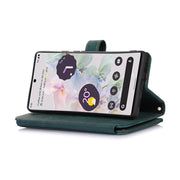 For Google Pixel 7a Dream 9-Card Wallet Zipper Bag Leather Phone Case(Green)