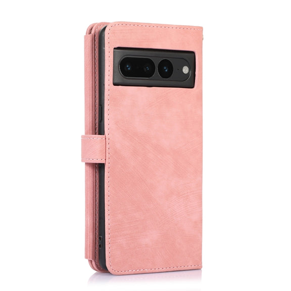 For Google Pixel 7 Pro Dream 9-Card Wallet Zipper Bag Leather Phone Case(Pink)