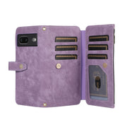 For Google Pixel 7 Dream 9-Card Wallet Zipper Bag Leather Phone Case(Purple)