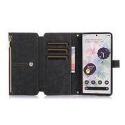 For Google Pixel 6a Dream 9-Card Wallet Zipper Bag Leather Phone Case(Black)