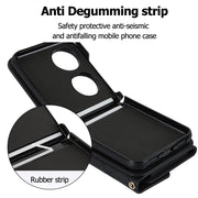 For Huawei P50 Pocket Rhombic Texture Card Bag PU Phone Case with Long Lanyard(Black)