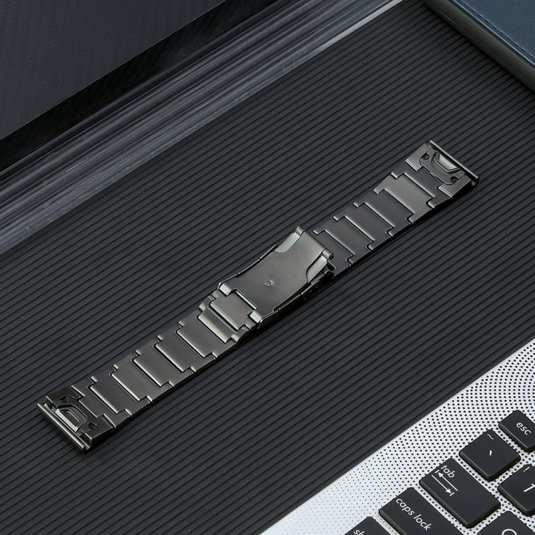 For Garmin Forerunner 965/955/945/935 22mm Quick Release Five Bead Titanium Steel Watch Band(Grey)