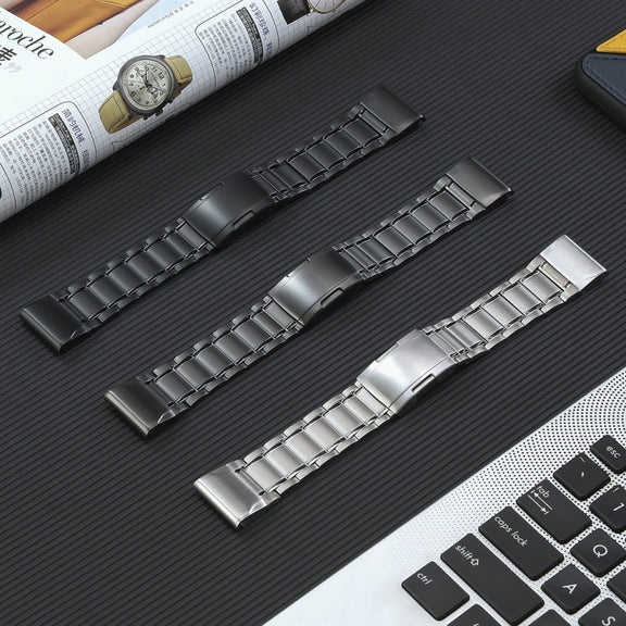 For Garmin Forerunner 965/955/945/935 22mm Quick Release Five Bead Titanium Steel Watch Band(Silver)