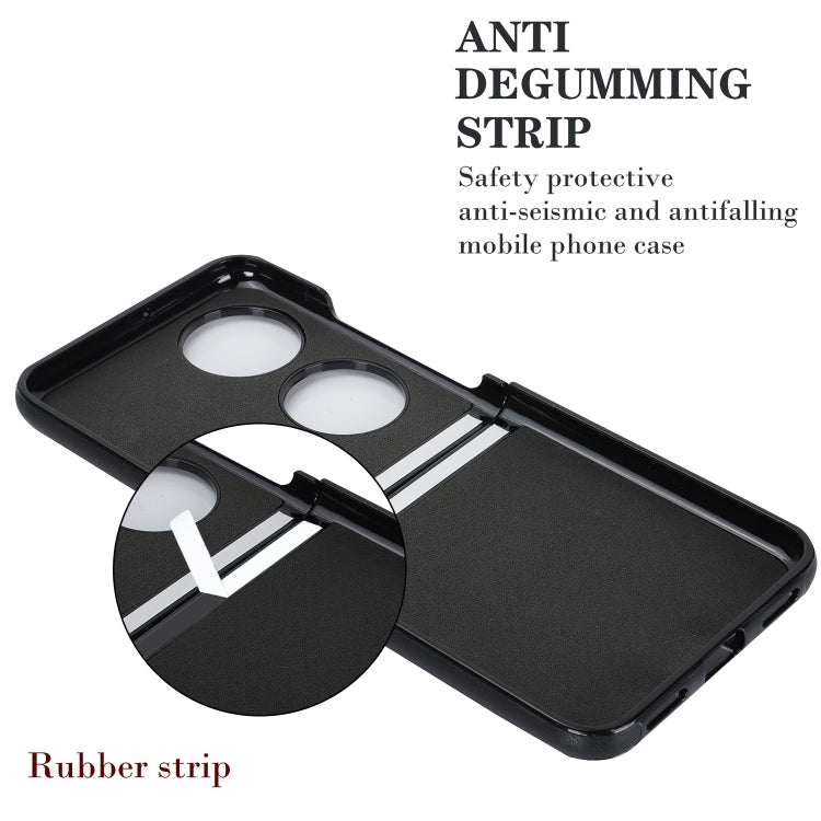 For Huawei P50 Pocket Rhombic Microfiber Folding Phone Case with Ring(Black)