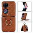 For Huawei P50 Pocket Rhombic Microfiber Folding Phone Case with Ring(Brown) - free shipping - PMC TechLife - Order now!