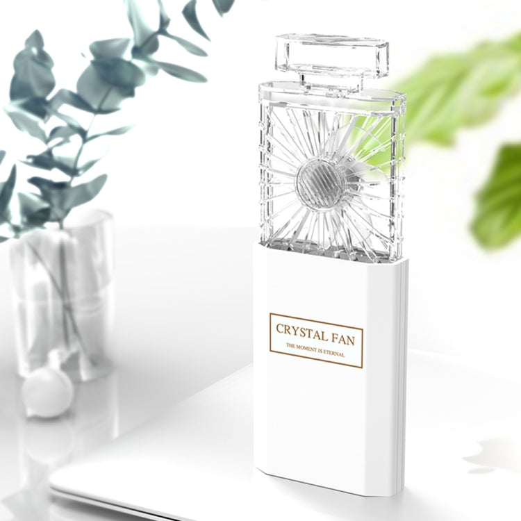 Perfume Shape Portable Fan Hidden Blade Fan(White)