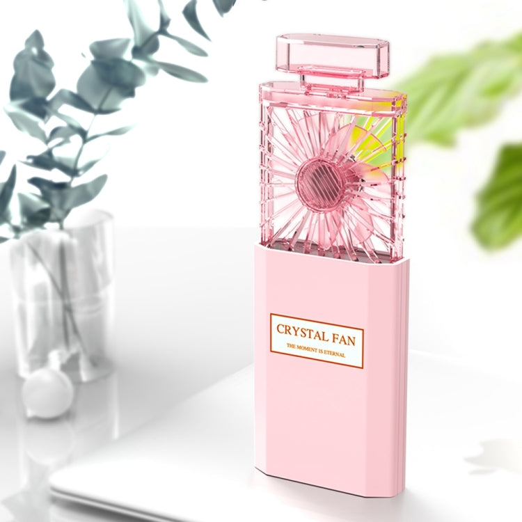 Perfume Shape Portable Fan Hidden Blade Fan(Pink)