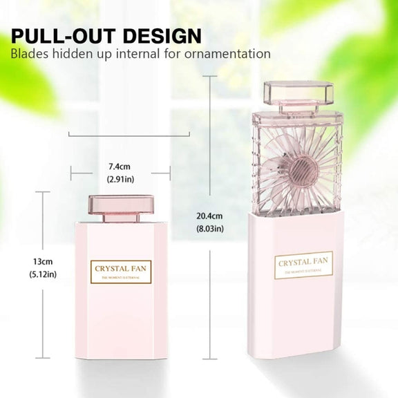 Perfume Shape Portable Fan Hidden Blade Fan(Pink)
