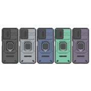 For Xiaomi Redmi Note 12 4G Global Sliding Camshield TPU + PC Shockproof Phone Case with Holder(Green)