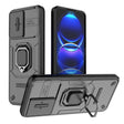 For Xiaomi Redmi Note 12 5G Global Sliding Camshield TPU + PC Shockproof Phone Case with Holder(Black) - Xiaomi Cases by PMC TechLife | Online Shopping South Africa | PMC TechLife | Buy Now Pay Later Mobicred