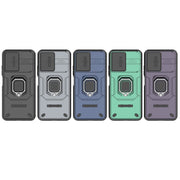 For Xiaomi Redmi Note 12 5G Global Sliding Camshield TPU + PC Shockproof Phone Case with Holder(Green)