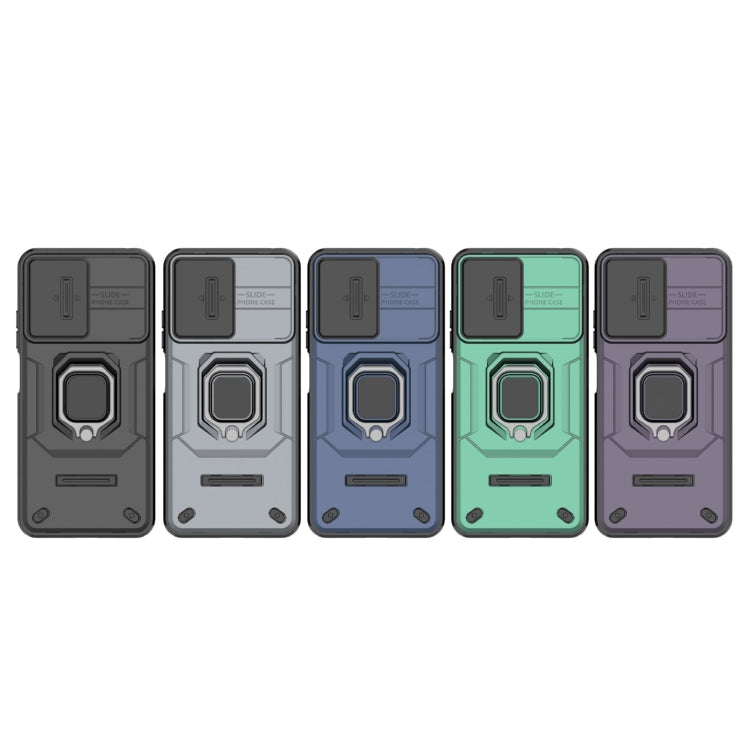 For Xiaomi Redmi Note 12S 4G Global Sliding Camshield TPU + PC Shockproof Phone Case with Holder(Purple)
