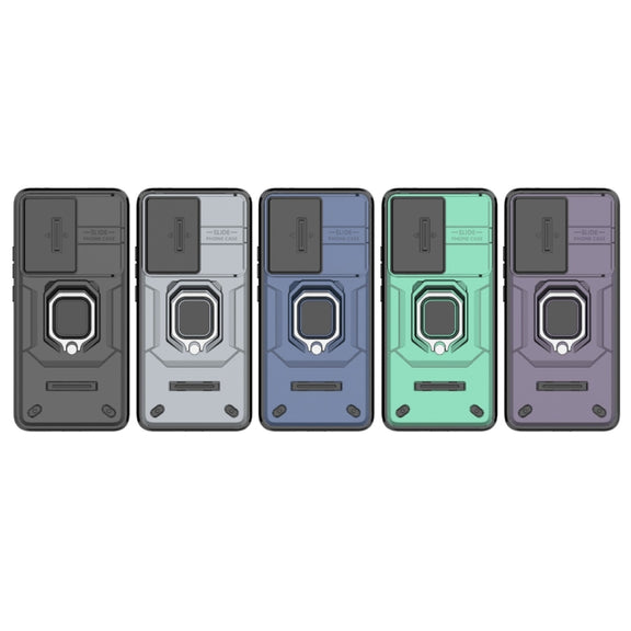 For Xiaomi Redmi K60 5G Sliding Camshield TPU + PC Shockproof Phone Case with Holder(Purple)