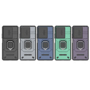 For Xiaomi Redmi Note 13 5G Sliding Camshield TPU + PC Shockproof Phone Case with Holder(Black)