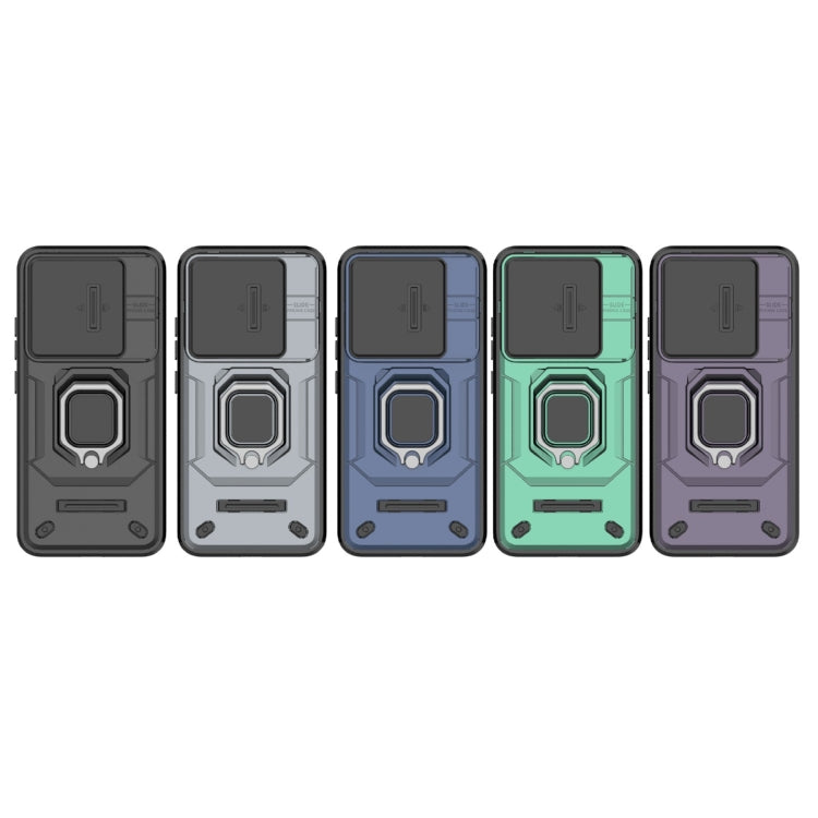 For Xiaomi 14 Sliding Camshield TPU + PC Shockproof Phone Case with Holder(Blue)