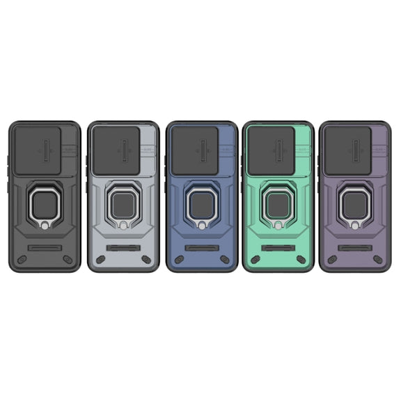 For Xiaomi 14 Sliding Camshield TPU + PC Shockproof Phone Case with Holder(Blue)