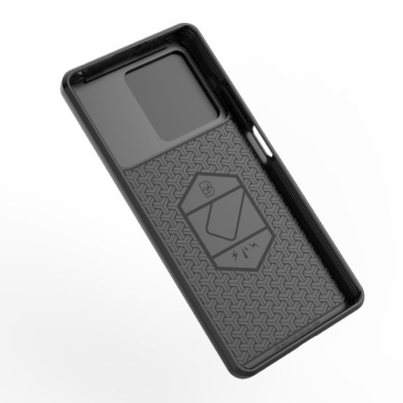 For Xiaomi Redmi Note 13R Pro 5G Sliding Camshield TPU + PC Shockproof Phone Case with Holder(Black)