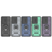 For Xiaomi Redmi Note 13 Pro 4G Global Sliding Camshield TPU + PC Shockproof Phone Case with Holder(Grey)