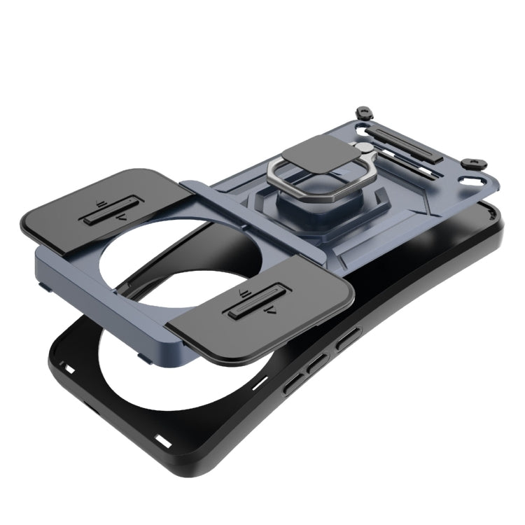 For Xiaomi 14 Ultra Sliding Camshield TPU + PC Shockproof Phone Case with Holder(Purple)