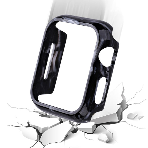 For Apple Watch Ultra 2 / Ultra 49mm Printed Resin PC Watch Case(Black Flower)