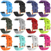 For Garmin Fenix 7S / 6S Pro / 5S Plus 20mm Rose Gold Buckle Quick Release Silicone Watch Band(Pink)