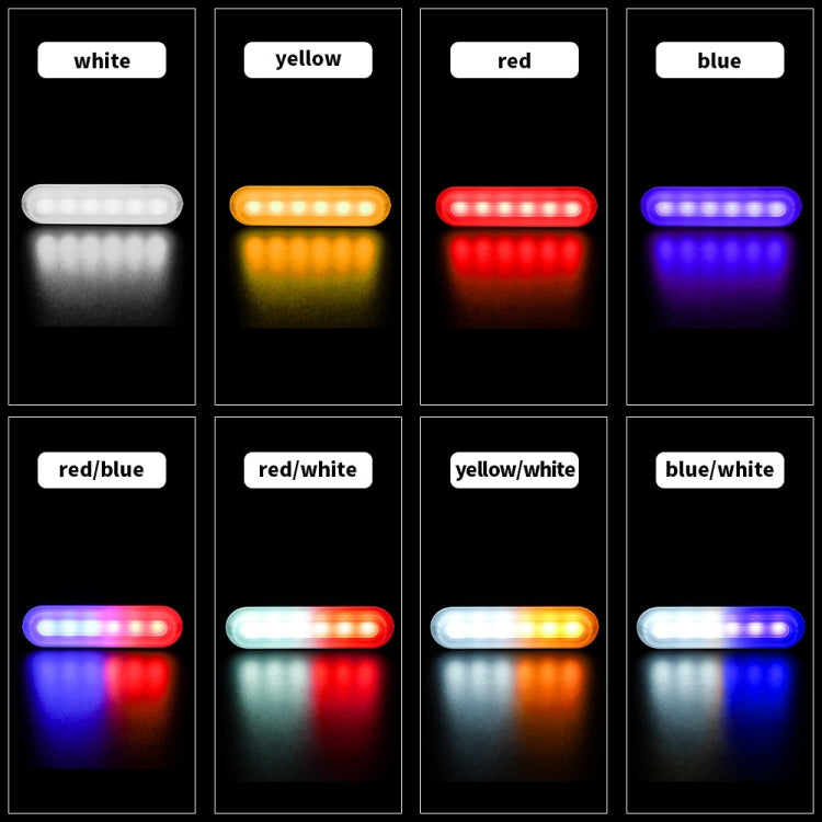 DC12V-24V / 18W Car Truck Emergency Strobe Flash Warning Light 6LEDs Ultra-thin Side Lights(Red)