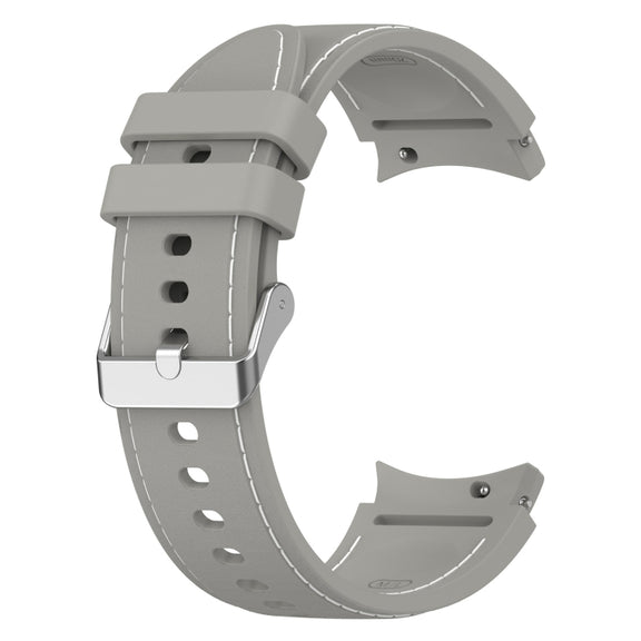 For Samsung Galaxy Watch 6 / 6 Classic Leather Silicone Watch Band(Grey)