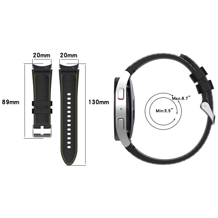 For Samsung Galaxy Watch 6 / 6 Classic Leather Silicone Watch Band(Grey)