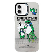 For iPhone 16 Plus Electroplated Silver Series PC Protective Phone Case(Frog)