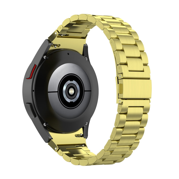 For Samsung Galaxy Watch 6 / 6 Classic Three Bead Stainless Steel Watch Band(Gold)