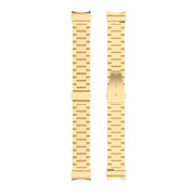 For Samsung Galaxy Watch 6 / 6 Classic Three Bead Stainless Steel Watch Band(Bright Gold)