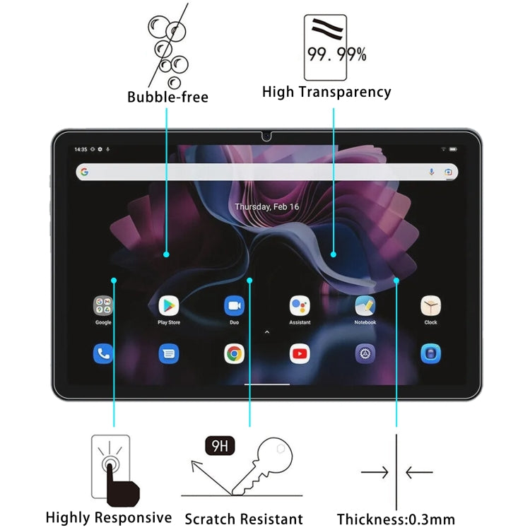 For Blackview Tab 16 Pro 2pcs 9H 0.3mm Explosion-proof Tempered Glass Film