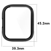 For Redmi Watch 3 Lite / Redmi Watch 3 Active PC + Tempered Film Integrated Watch Protective Case(Pink)