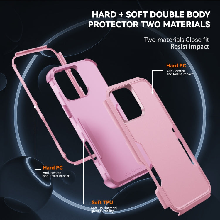 For iPhone 16 Pro Max Commuter Shockproof TPU + PC Phone Case(Pink)